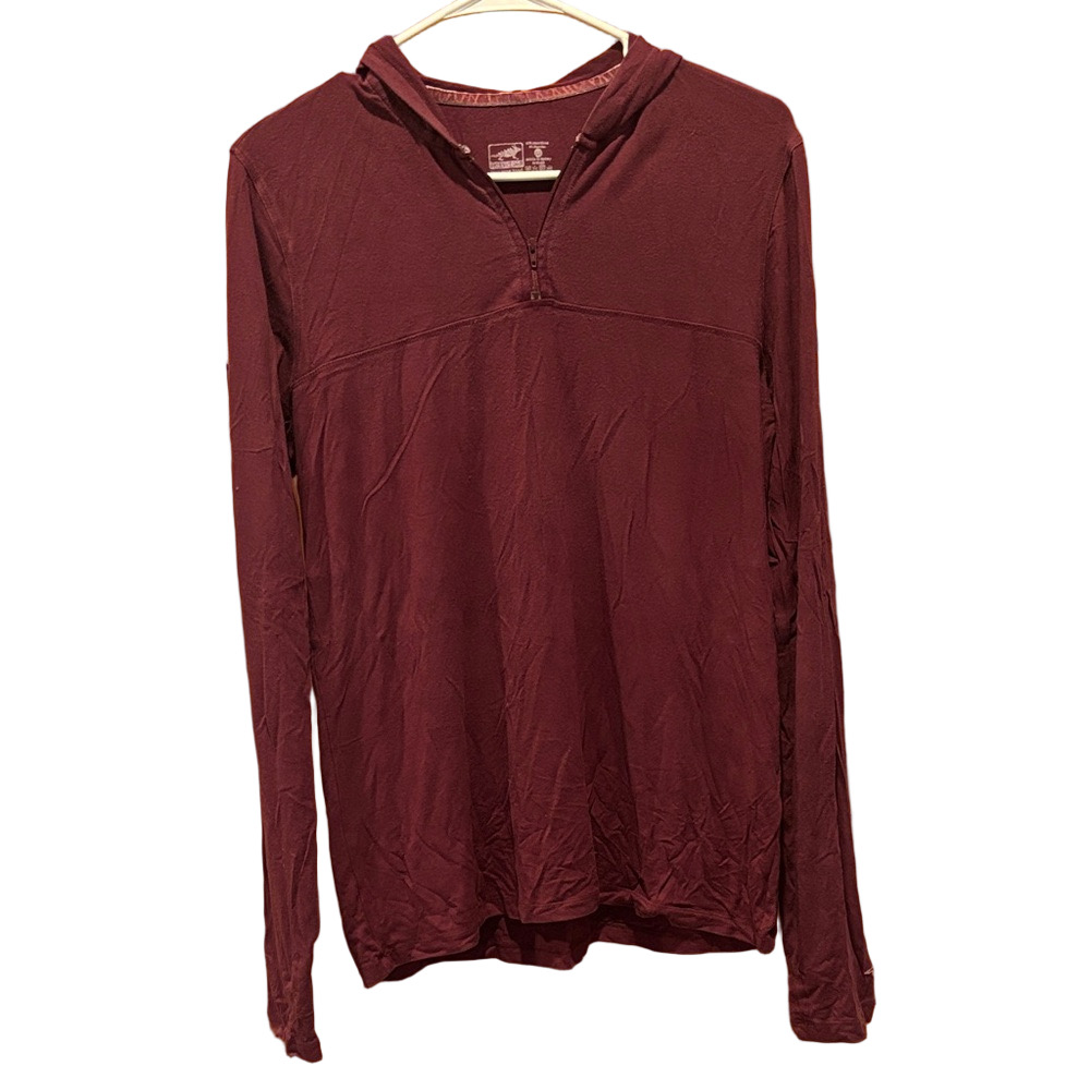 Horny Toad Women's Lightweight Hooded 1/4 Zip Maroon Long Sleeve Shirt - Large